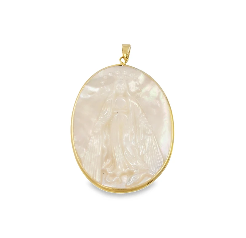 Virgen Milagrosa Mother Pearl 40MM Pendant