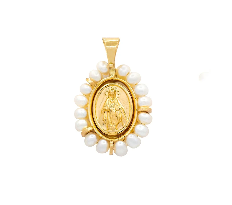 Oval Milagrosa Pearl Frame Pendant