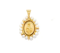 Milagrosa Pearl Frame Oval Pendant 17MM
