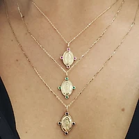 Virgen Milagrosa Sapphire Accent Necklace