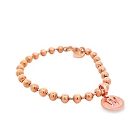 Rose Gold Plated Bead Initial Bracelet