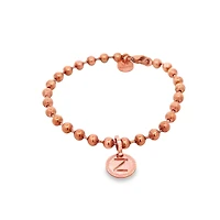 Rose Gold Plated Bead Initial Bracelet