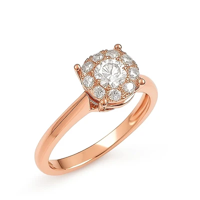 .75ct Diamond Solitaire Illusion Rose Gold Ring