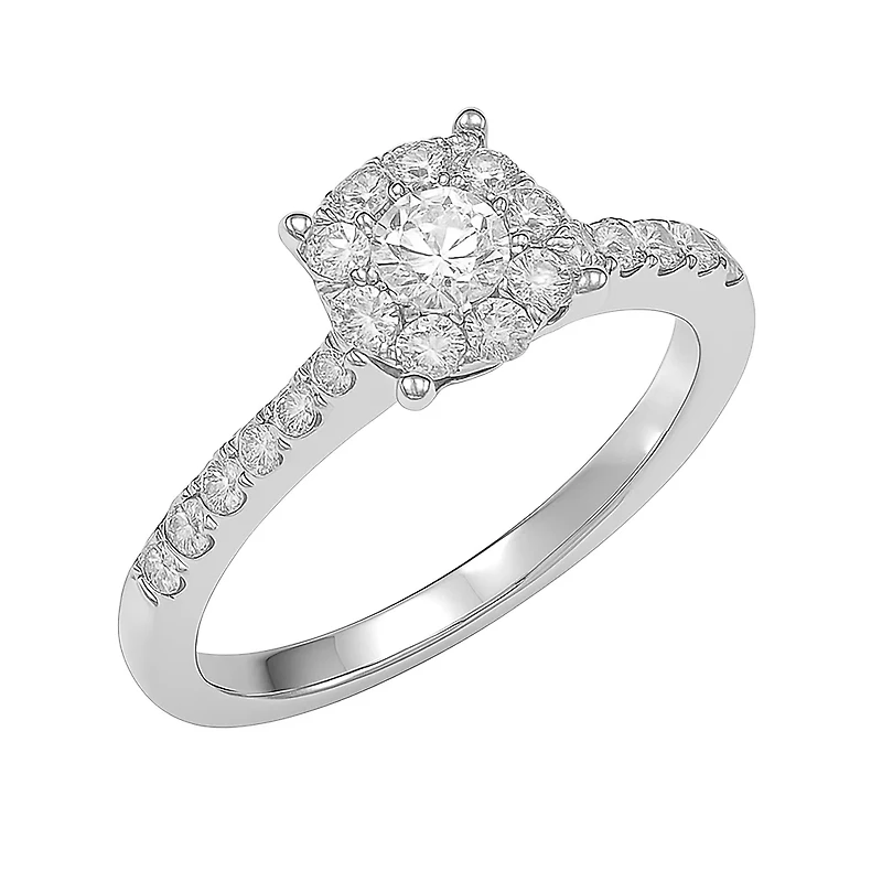 .75ct Diamond Illusion Shank White Gold Ring