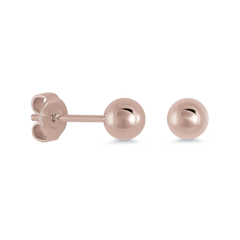 5MM Polished Steel Ball Stud Earrings