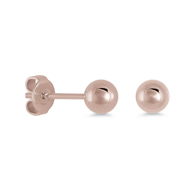 5MM Polished Steel Ball Stud Earrings