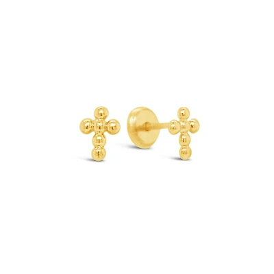 Beaded Cross Stud Earrings