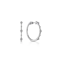 Intricate Diamond Hoop Earrings 20MM in Rose Gold