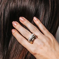 Wrap Two Tone Textures Ring