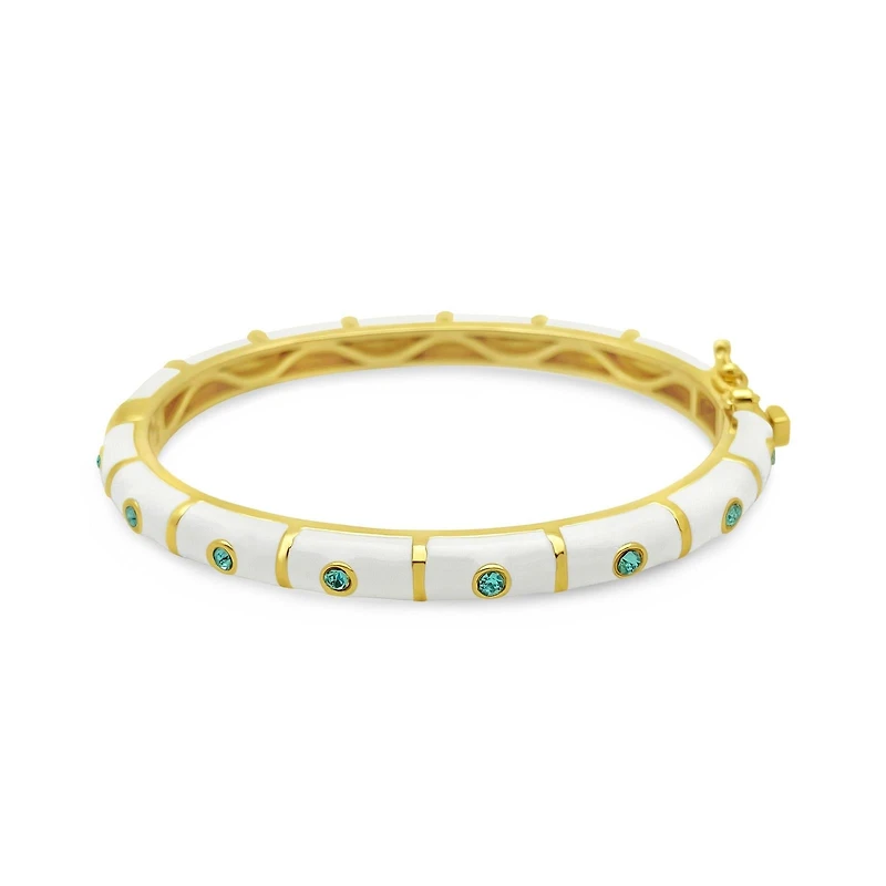 White/Blue Zirconia Kids Bangle Bracelet