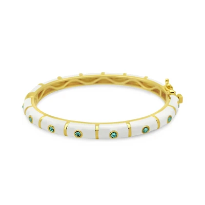 White/Blue Zirconia Kids Bangle Bracelet