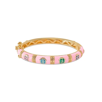 Pink Multi Color Ladybugs Bangle Kids Bracelet