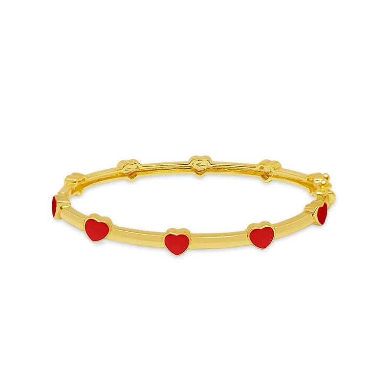 Red Hearts Kids Bangle Bracelet