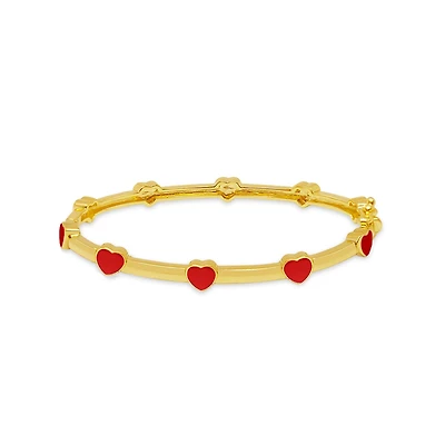 Red Hearts Kids Bangle Bracelet