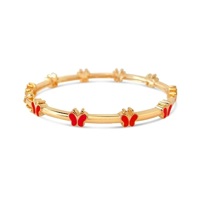 Red Butterflies Bangle Kids Bracelet