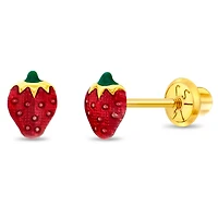 Kids Summer Strawberry Stud Earrings