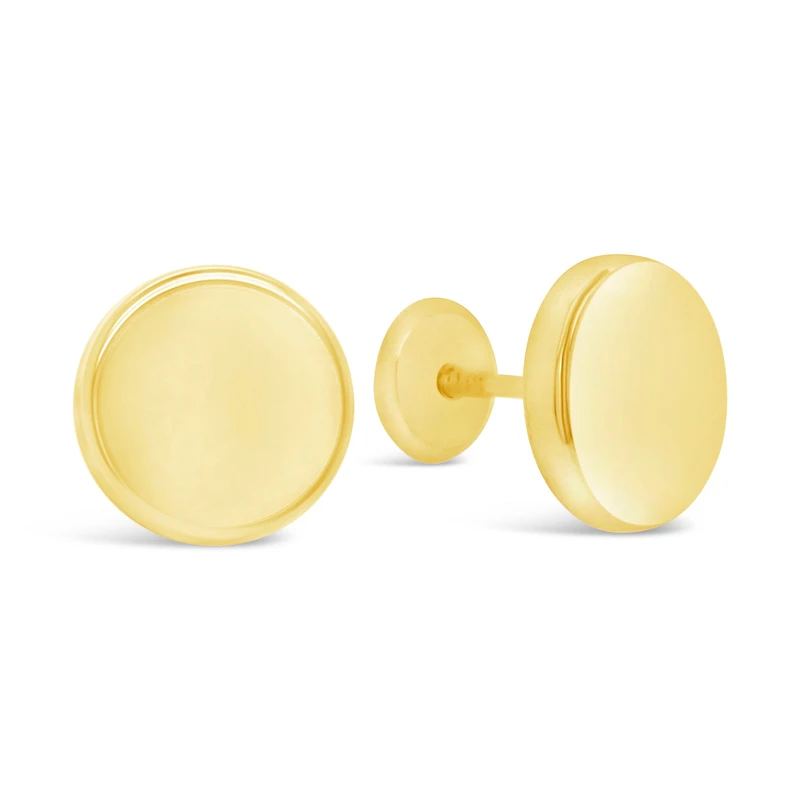 8MM Flat Button Stud Earrings