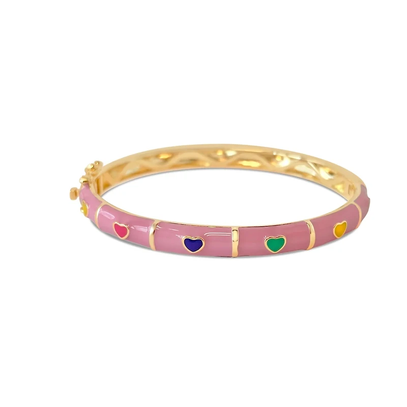 Colorful Hearts Kids Bangle Bracelet