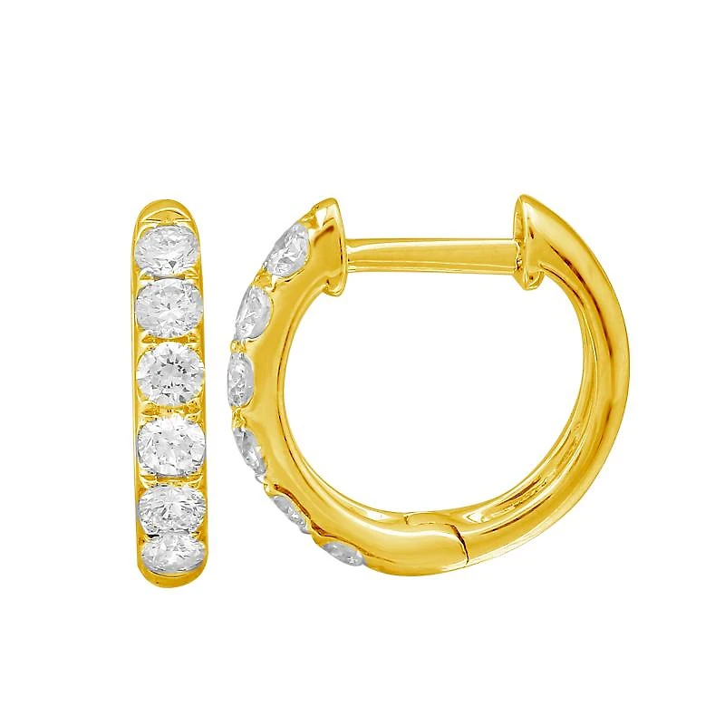 12MM Diamond Huggie Earrings
