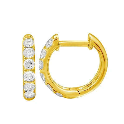 12MM Diamond Huggie Earrings