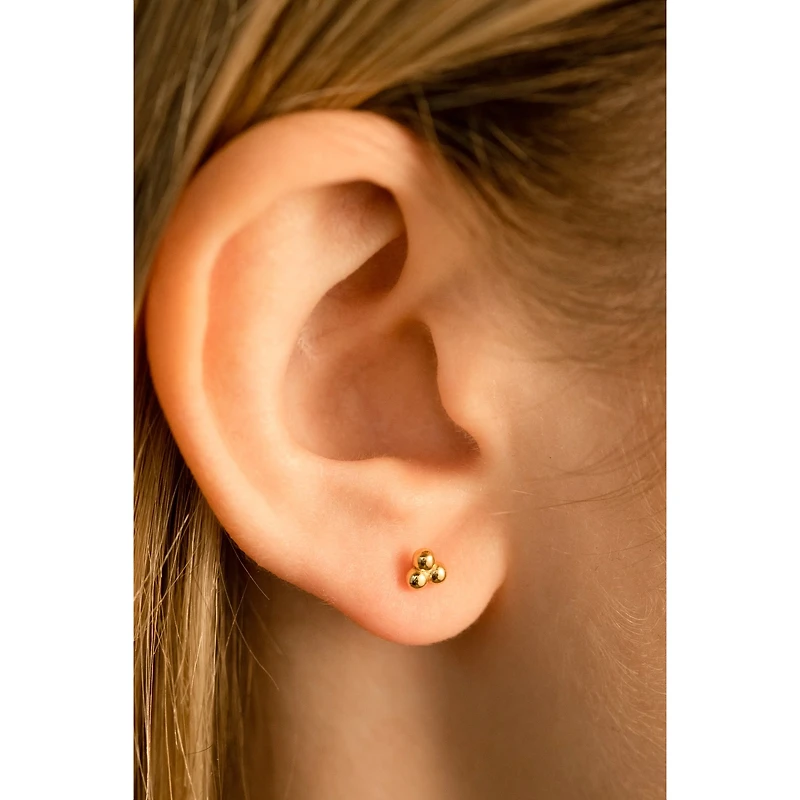 Mini Ball Triangle Stud Earrings