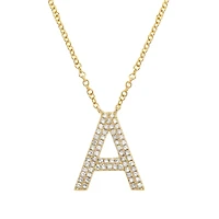 12MM Double Row Diamond Initial Necklace
