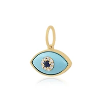 Evil Eye Turquoise, Sapphire and Diamond Pendant