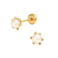 4MM Pearl Prong Stud Earrings