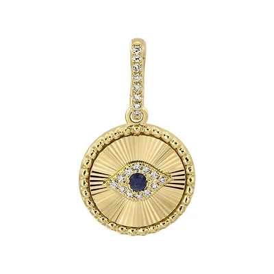 Evil Eye Flutted Diamond Pendant