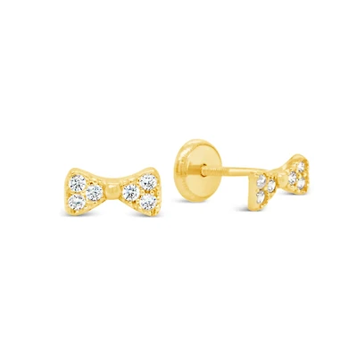 Bowtie CZ Stud Earrings