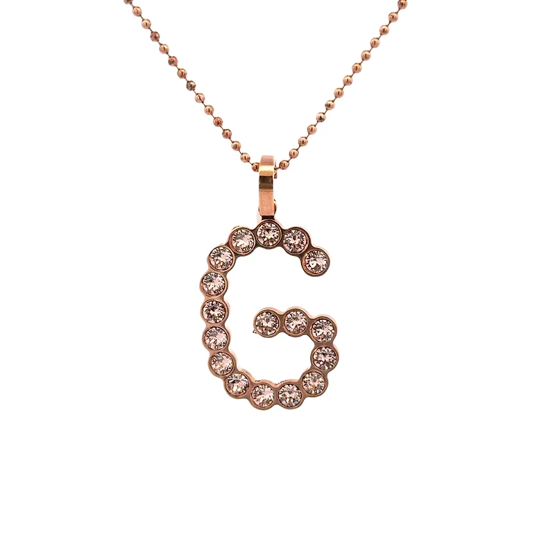 Rose Gold and Swarovski Initial Pendant