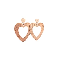 Open Heart Dangle Earrings
