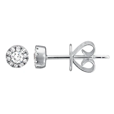 Halo .15ct Diamond Stud Earrings