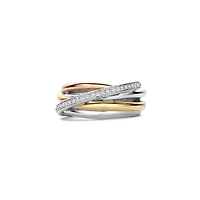 Trinity Three Tone Crossover Wide Ring