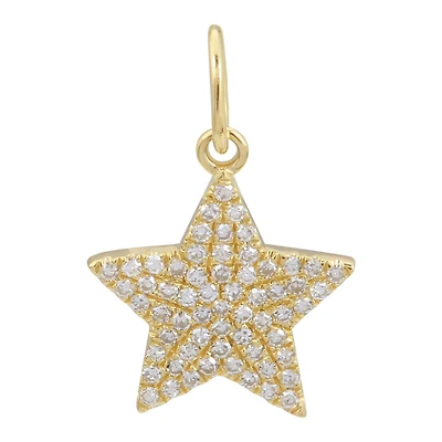 Star Pave Diamond Pendant 12.5MM