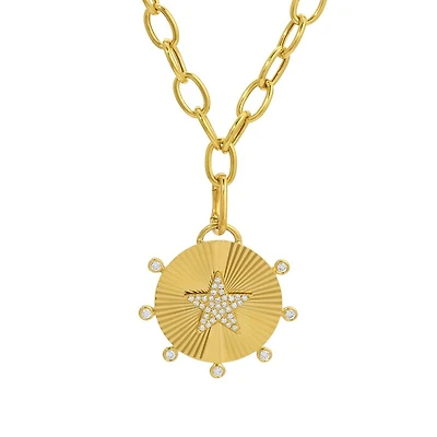Star Diamond Oval Link Necklace