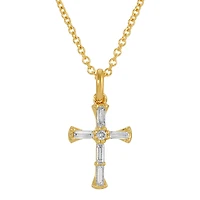 Baguette Diamonds Cross Necklace