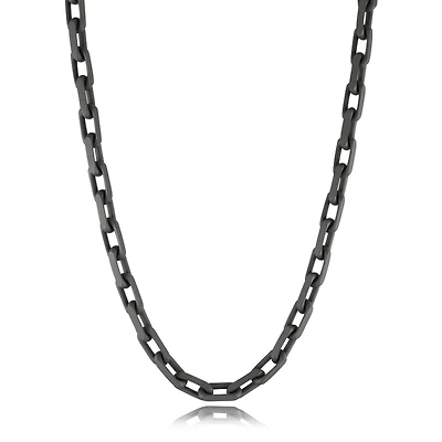 Sanblasted Black 7MM Oval Link Chain