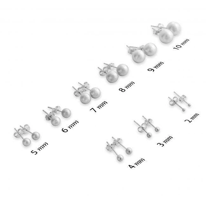 Silver Ball Stud Earrings