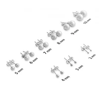 Silver Ball Stud Earrings