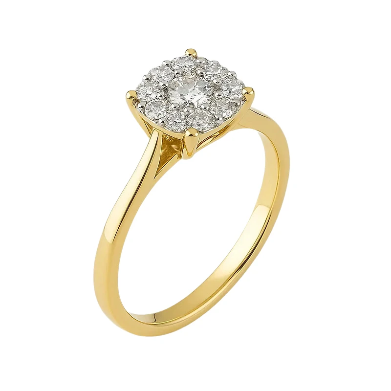1.50ct Diamond Solitaire Illusion Yellow Gold Ring