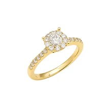 1.50ct Diamond Solitaire Illusion Shank Yellow Gold Ring
