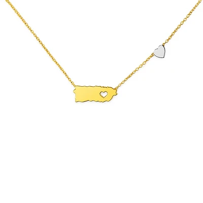 My Heart is Puerto Rico Island Necklace