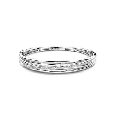 Entwined Sparkle Bangle Bracelet