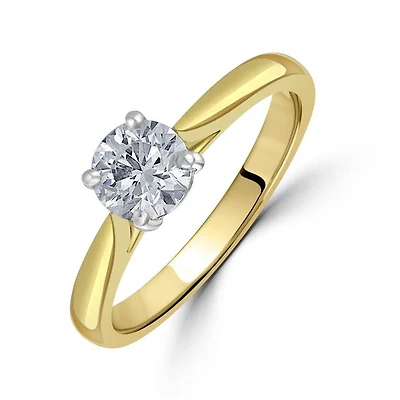 .70CT Round Cut Solitaire Diamond Engagement Ring in Yellow Gold
