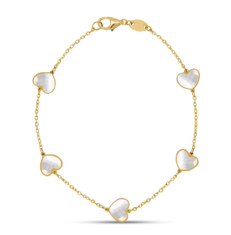 Heart Inlay Mother Pearl Bracelet