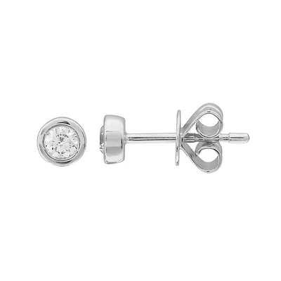 .20CT Bezel Set Diamond Stud Earrings