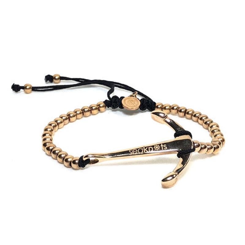 Anchor 4MM Beads Steel Bracelet