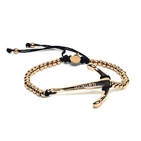 Anchor 4MM Beads Steel Bracelet