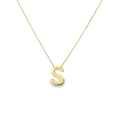 Gold S Initial Necklace